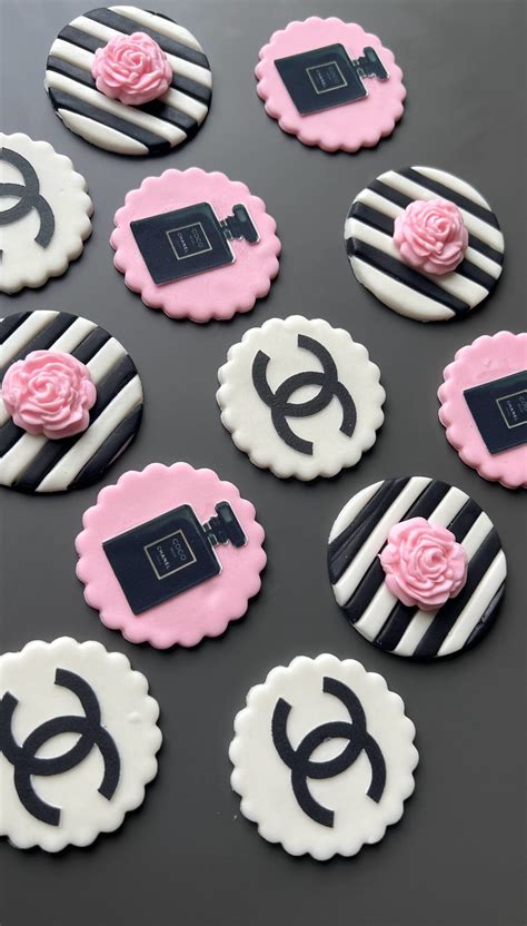 chanel cup cakes|chanel cupcake toppers.